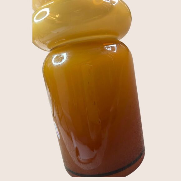 🏺 ANTHROPOLOGIE SCANDI CINCHED VASE OMBRE AMBER ORANGE MOTIF 13" TALL - Picture 5 of 5